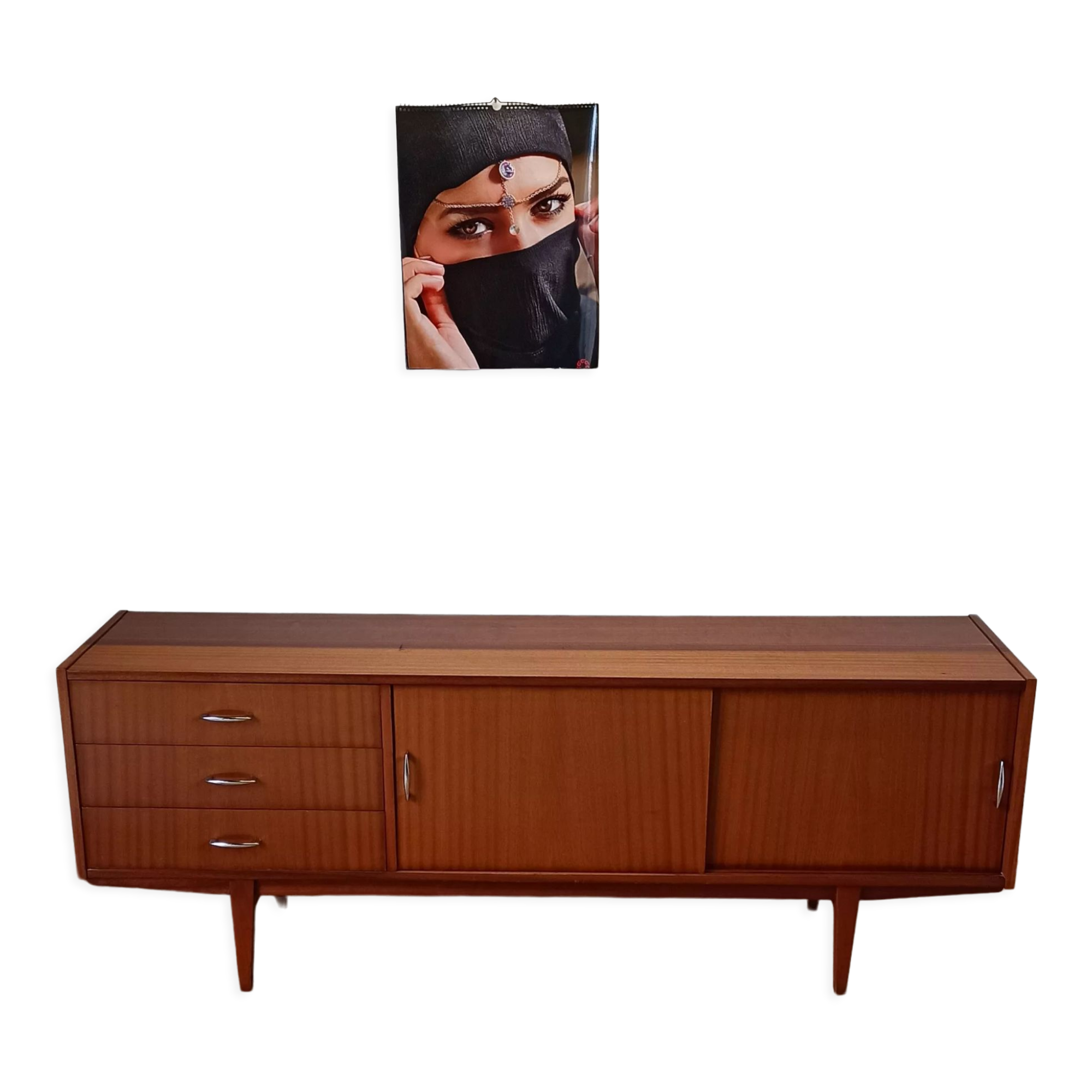 Modernist long sideboard of the 1970s.