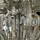 Chandelier 35 Murano glass lamps and crystal tassels D120cm