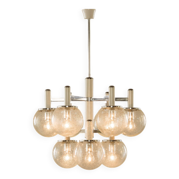 Chandelier en verre de Murano attribué à Targetti Sankey, années 1970.
