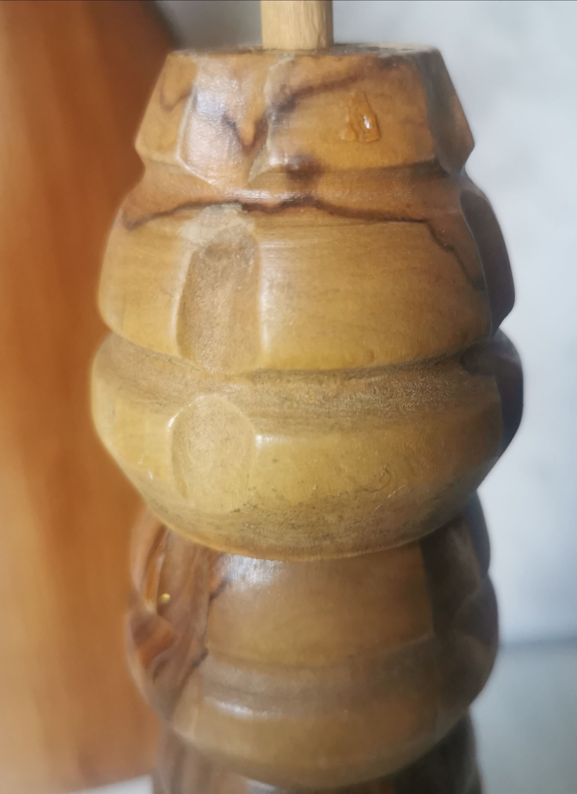 Carved wood shells salt and pepper shaker
