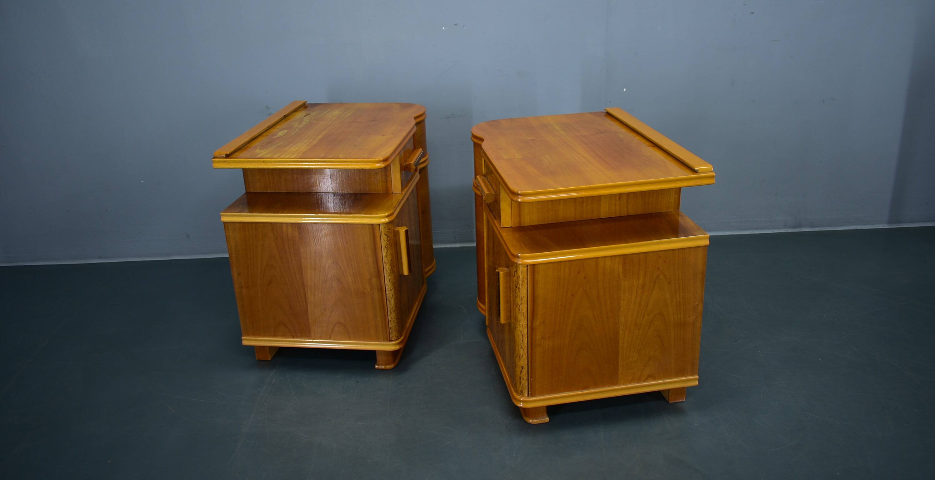 1939s pair of Art Deco bedside tables, Czechoslovakia