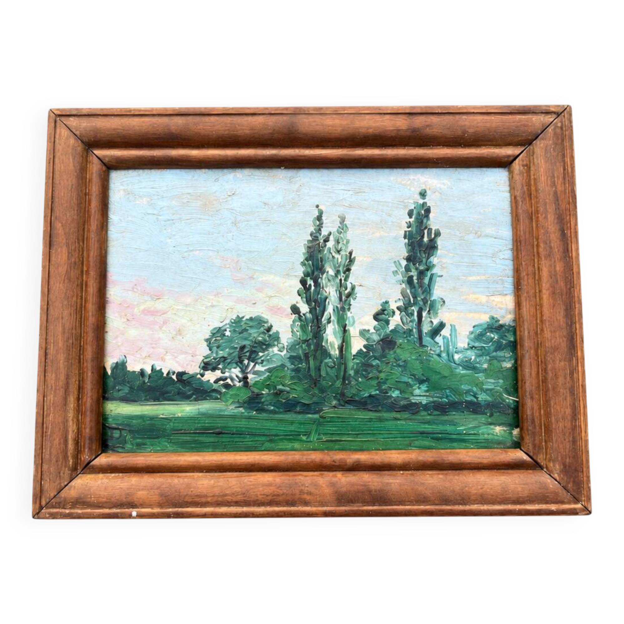 Tableau ancien paysage arboré – Gaëtan Dumas