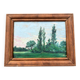 Tableau ancien paysage arboré – Gaëtan Dumas