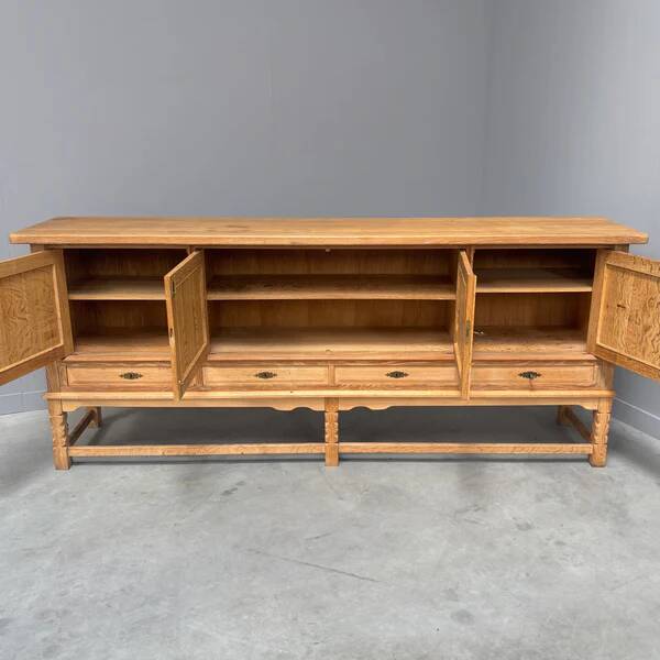Solid oak sideboard by Henny Kjaernulf, 1960s