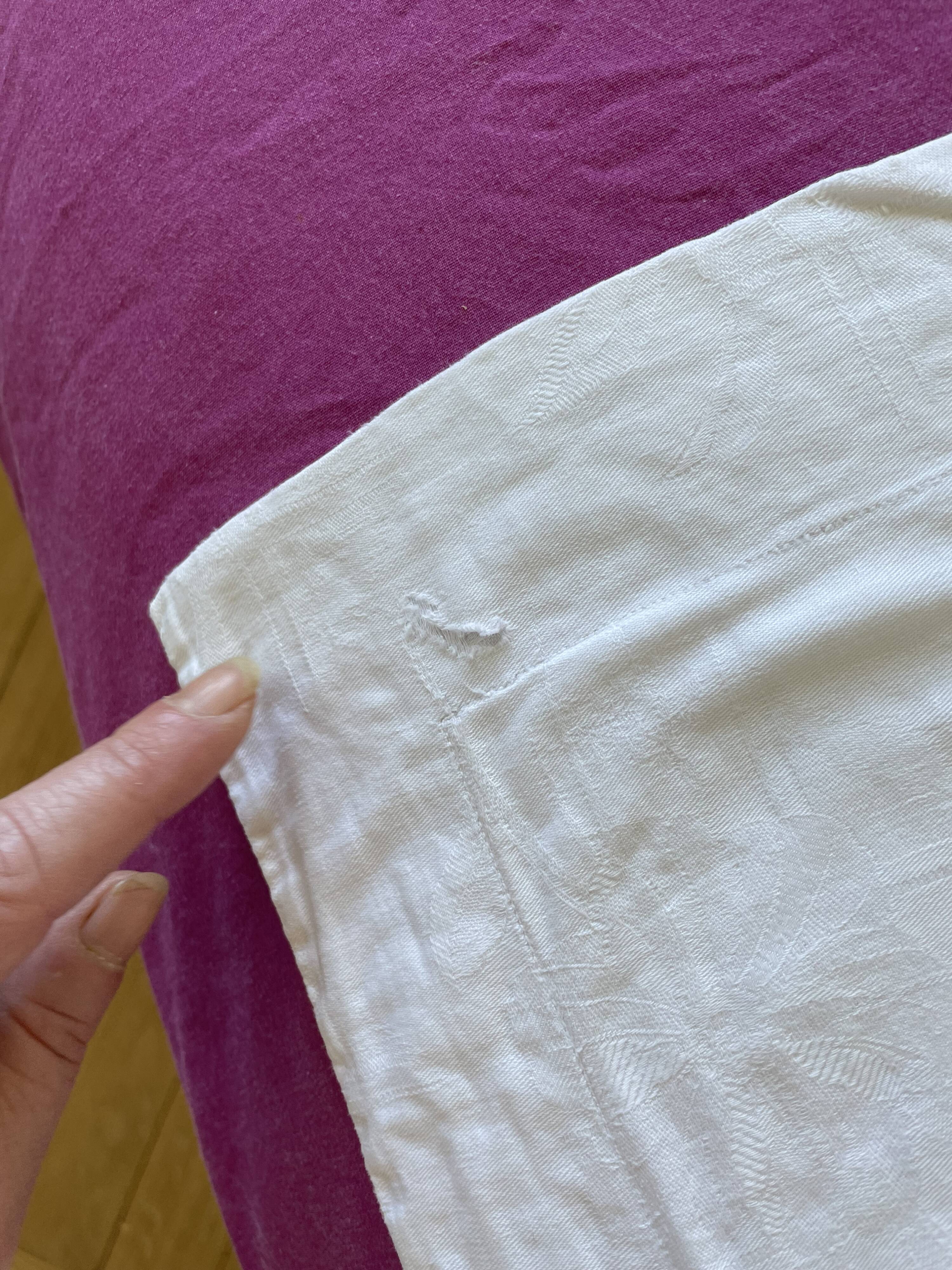 Large vintage pillowcase, retro bedding collection white (1.20)
