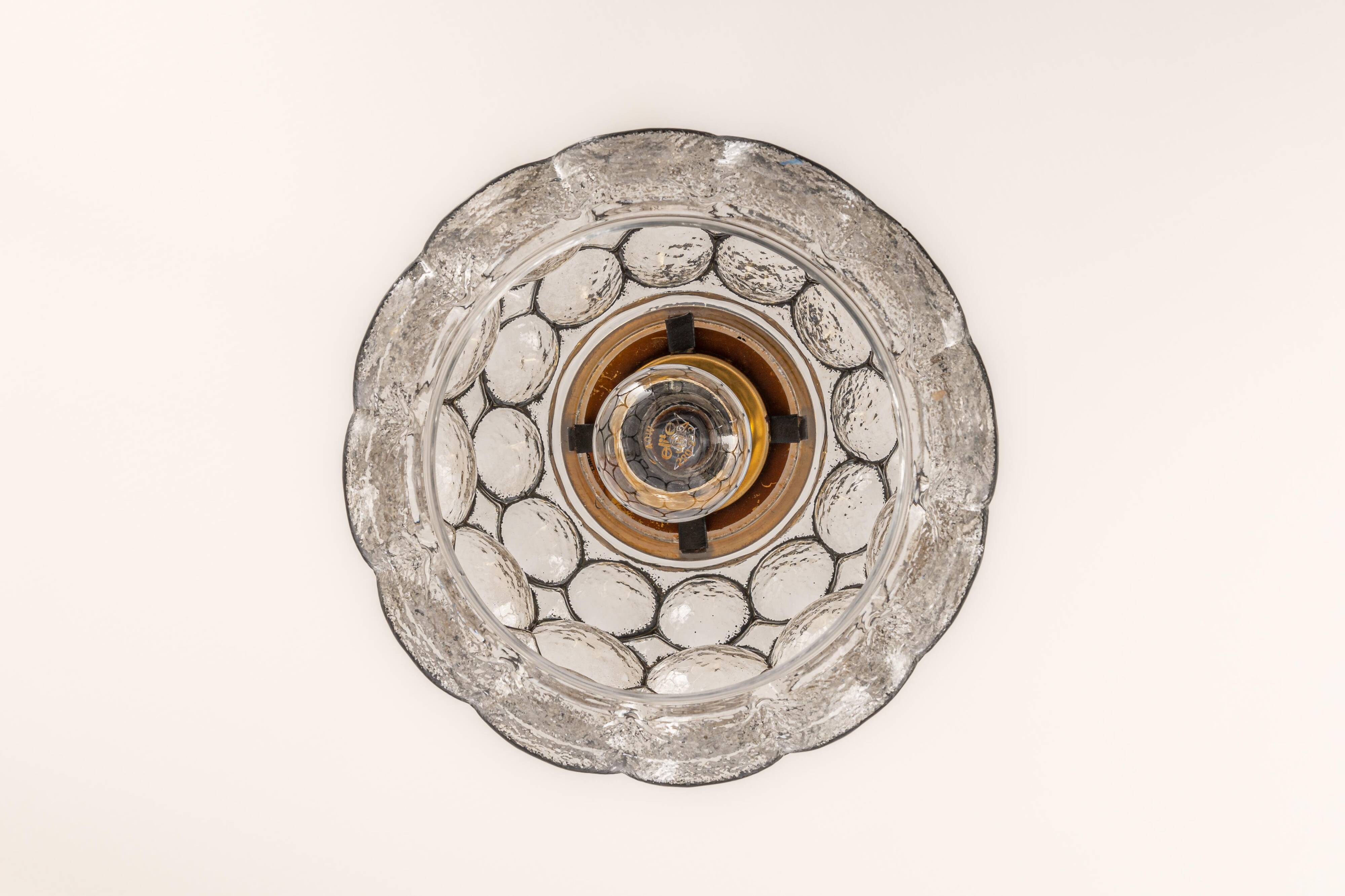 Iron and clear glass pendant by limburg, germany, 1960s.