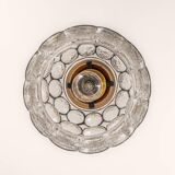 Iron and clear glass pendant by limburg, germany, 1960s.