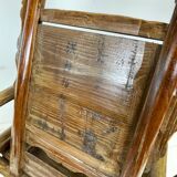 Antique chinese handcrafted bamboo lounge chair, 1900