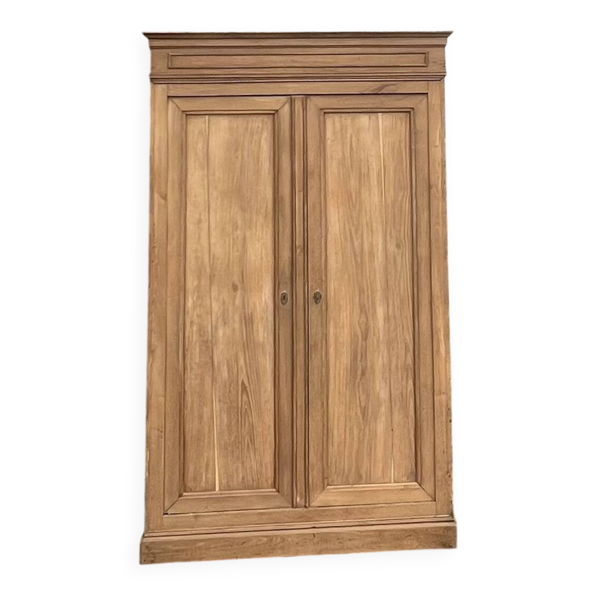 Antique wardrobe in raw solid oak