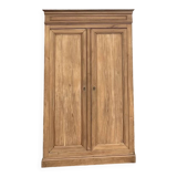Antique wardrobe in raw solid oak