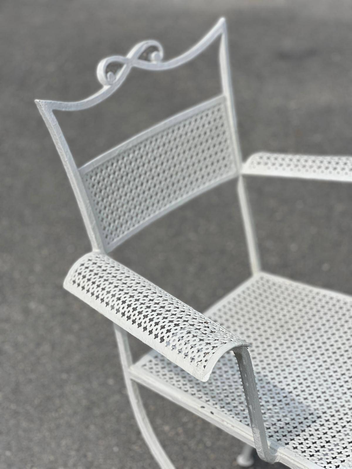 Garden set Maison Jansen in wrought iron 1960