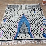 Handmade wool berber rug 200 x 188 cm