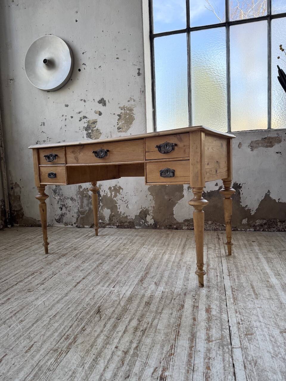 Blonde walnut desk and pine top 1900