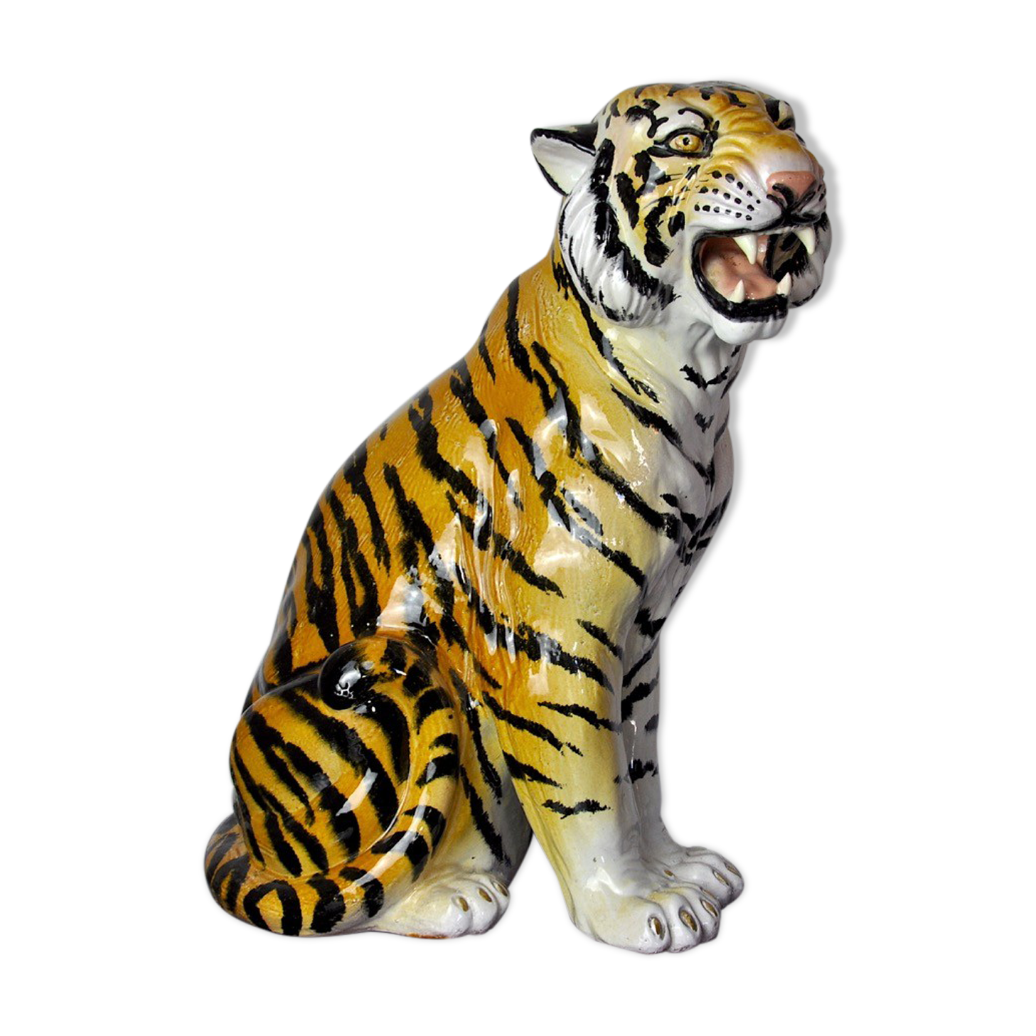 Ceramic Tiger, Italy, Signed, 1970
