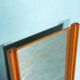 Miroir suédois minimaliste en bois de pin Japandi des années 70