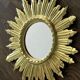 miroir soleil en bois doré- 48 cm