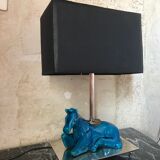 Lampe cheval en céramique craquelé