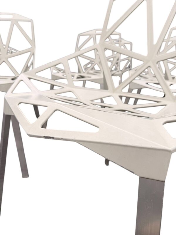 Lot 10 Chaises Chair One Magis Blanc Crème Grcic   Provenance Louvre