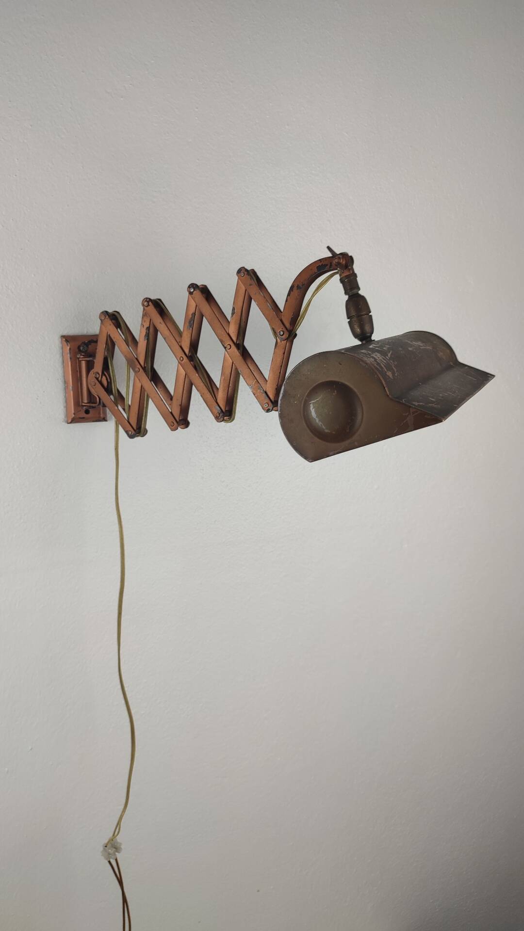 Vintage Industrial Scissor Arm Wall Lamp, Metal Pantograph Light