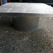 Metal and slate coffee table