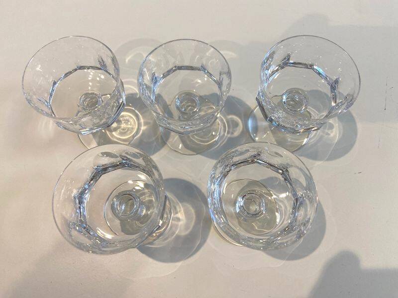 Small 5 piece cut crystal glass villeroy & boch liqueur service