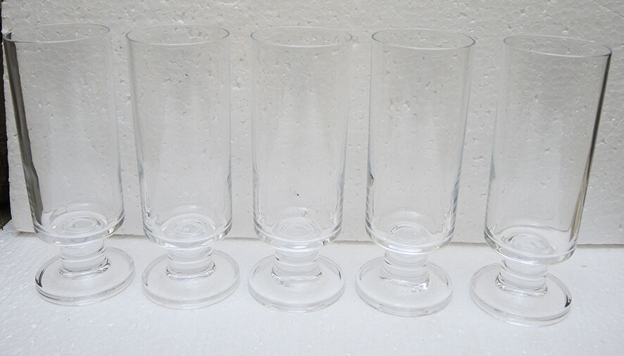 5 vintage clear glass