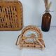 Set of 6 butterfly wicker coasters