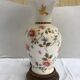 Former Moustiers ceramic lamp - wood base - abat-day vintage beige fabric