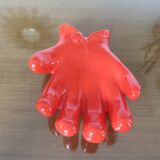 Empty hand-shaped pocket in red ceramic 80s