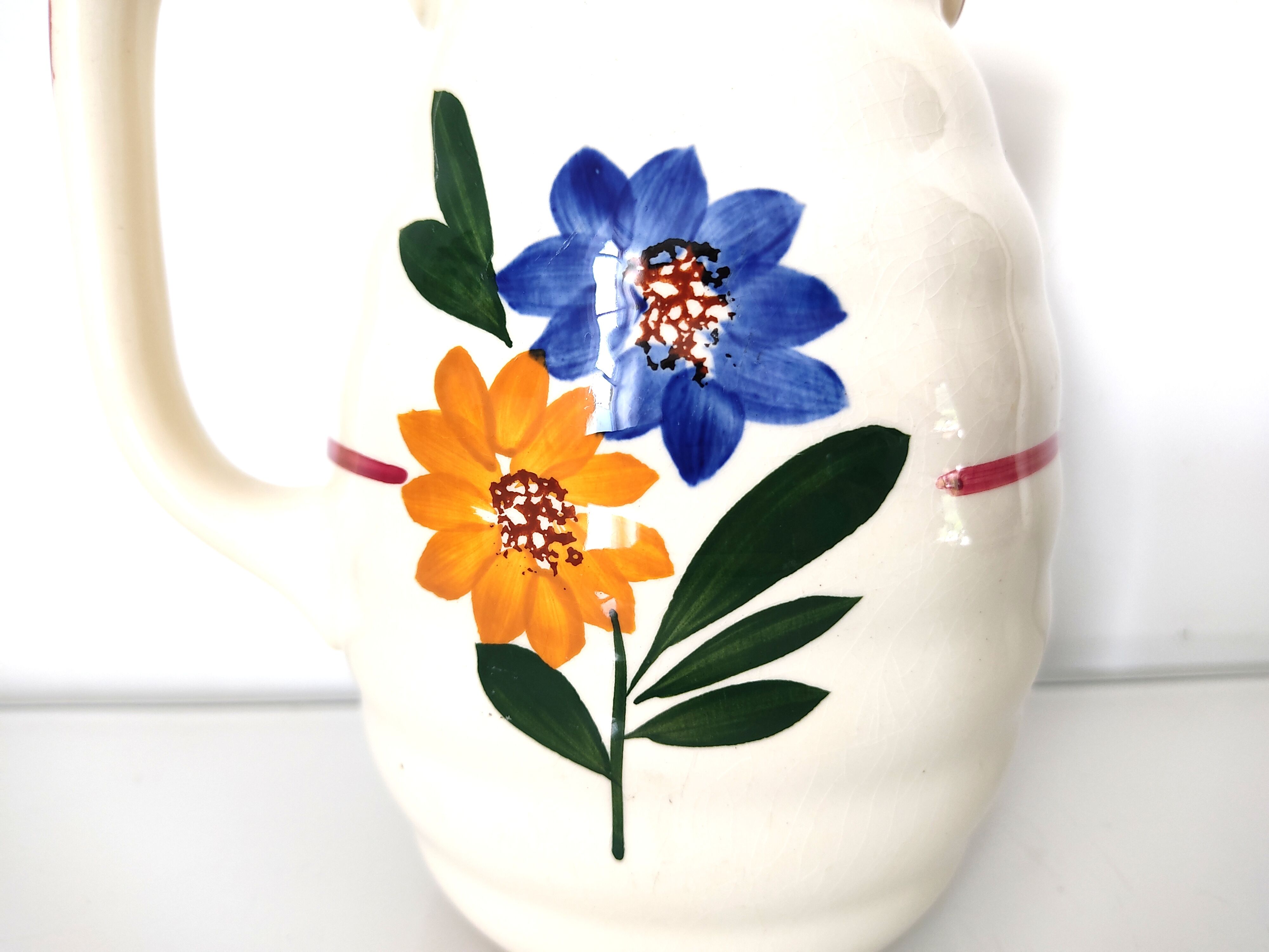 Pitcher Sarreguemines décor Selestat