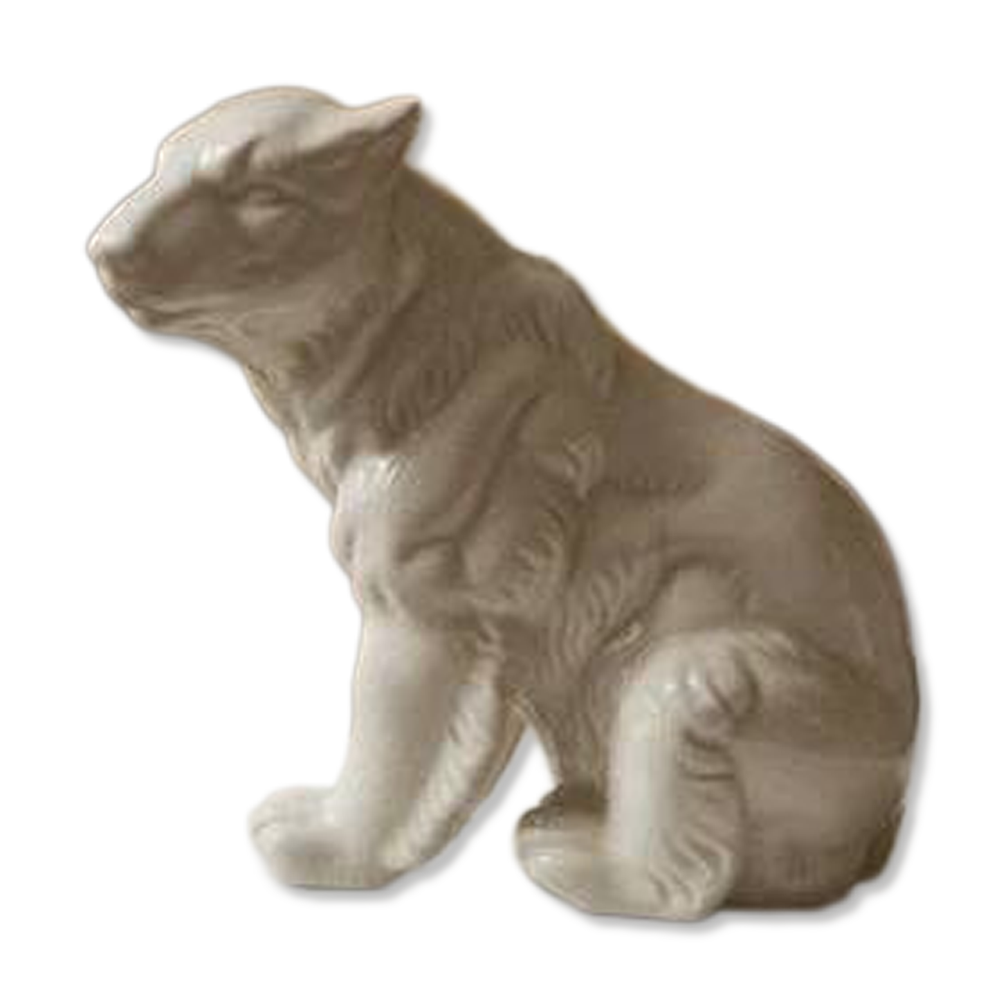 Cracked ceramic bear statuette – Art Deco style - 24x20cm