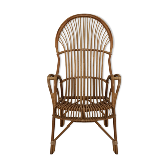 Fauteuil en rotin des années 50