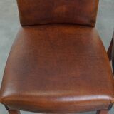 Set of 4 Sheepskin Leather Dining Chairs