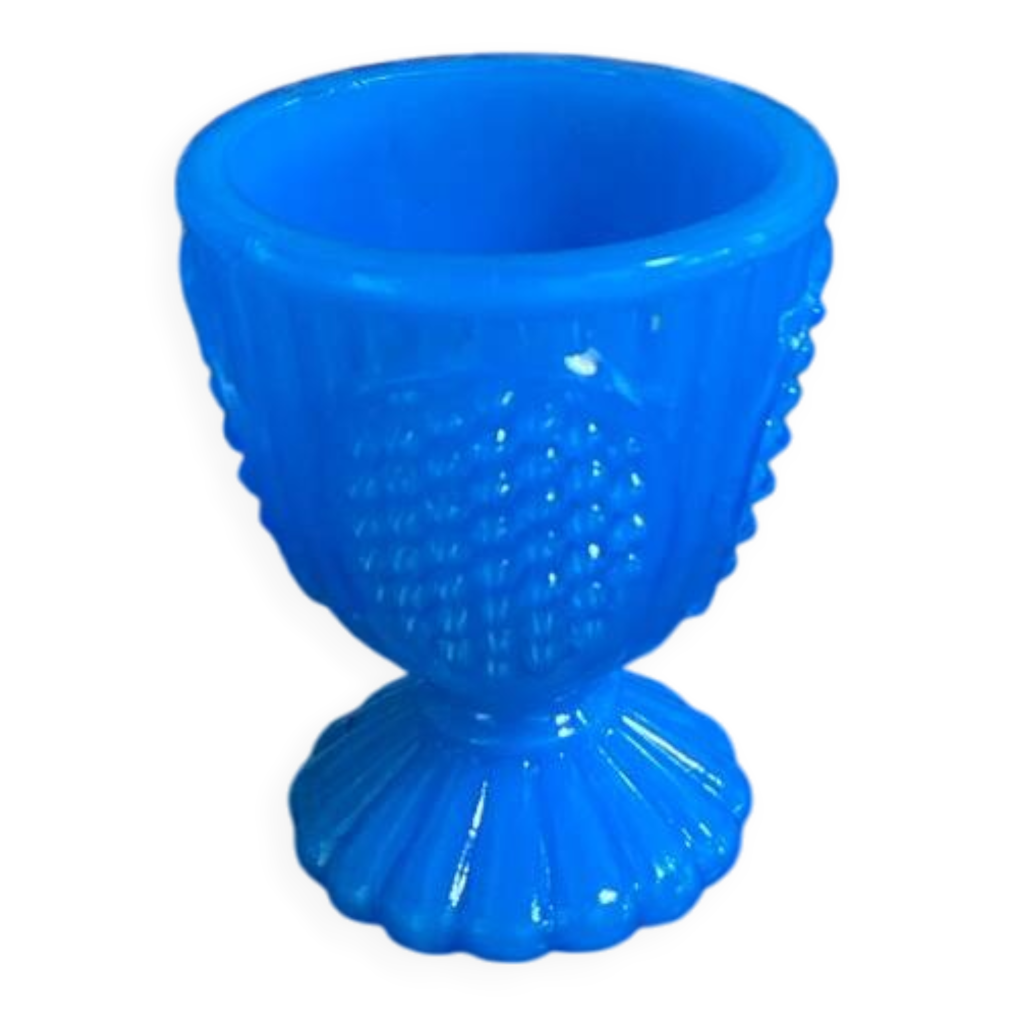 Antique blue opaline egg cup