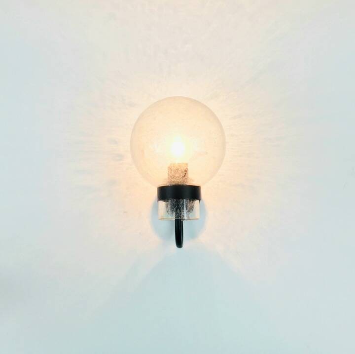 Pair of Vintage Glass Wall Lights from Limburg, Germany, 1970s/1980s