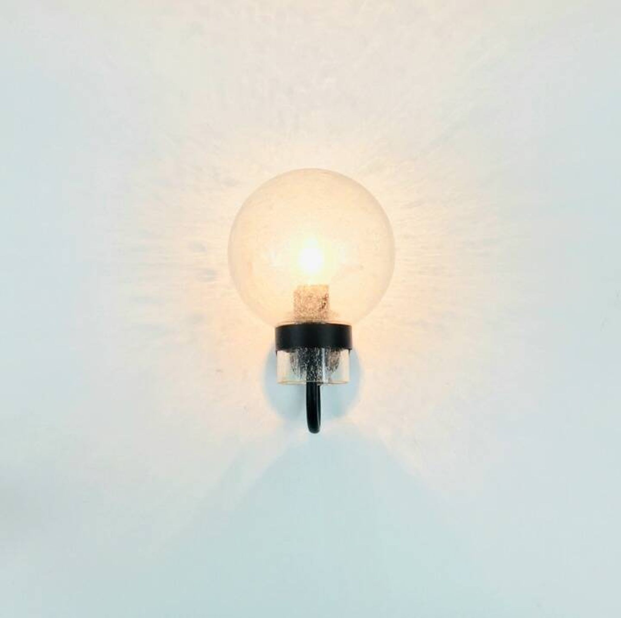 Pair of Vintage Glass Wall Lights from Limburg, Germany, 1970s/1980s