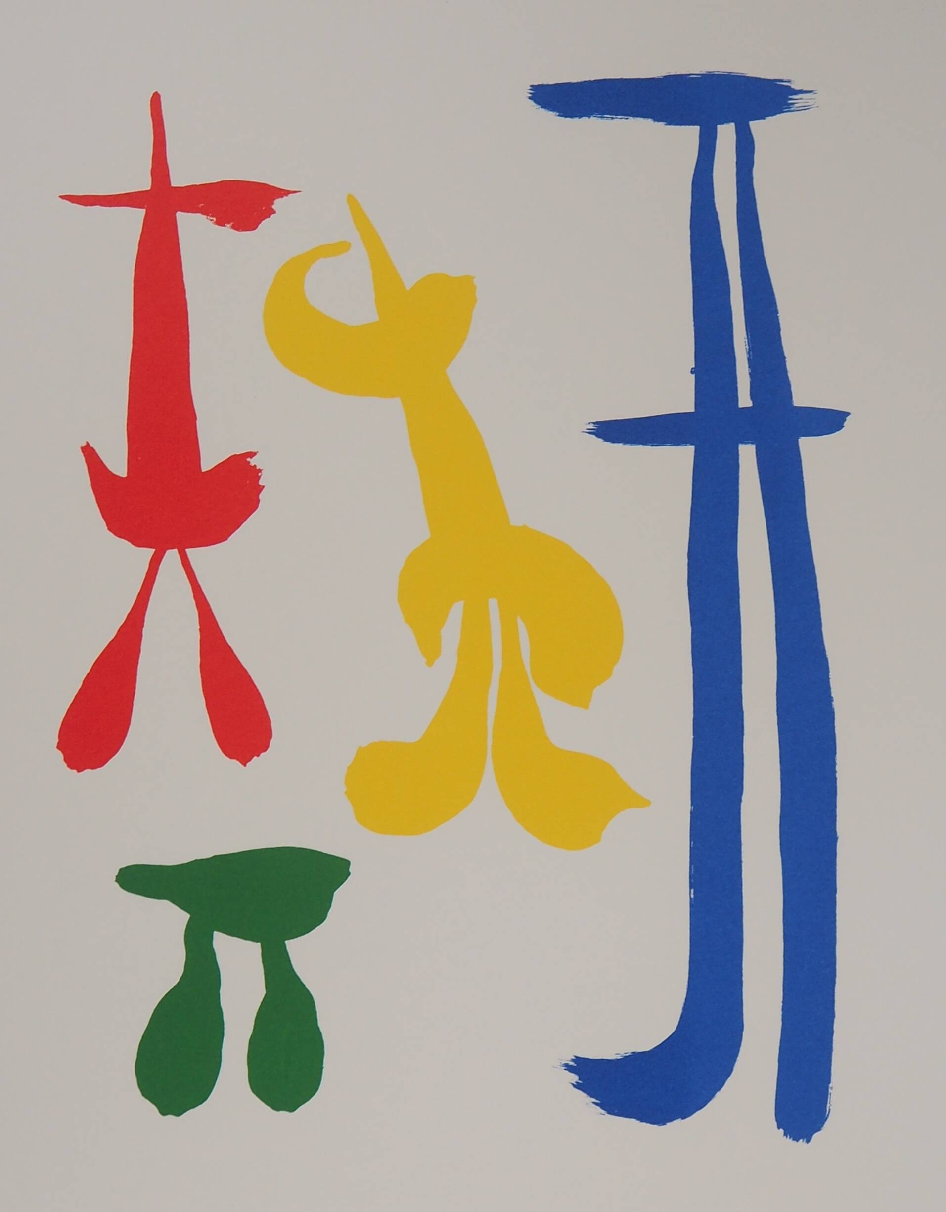 Joan miro: surrealist family, signed lithograph