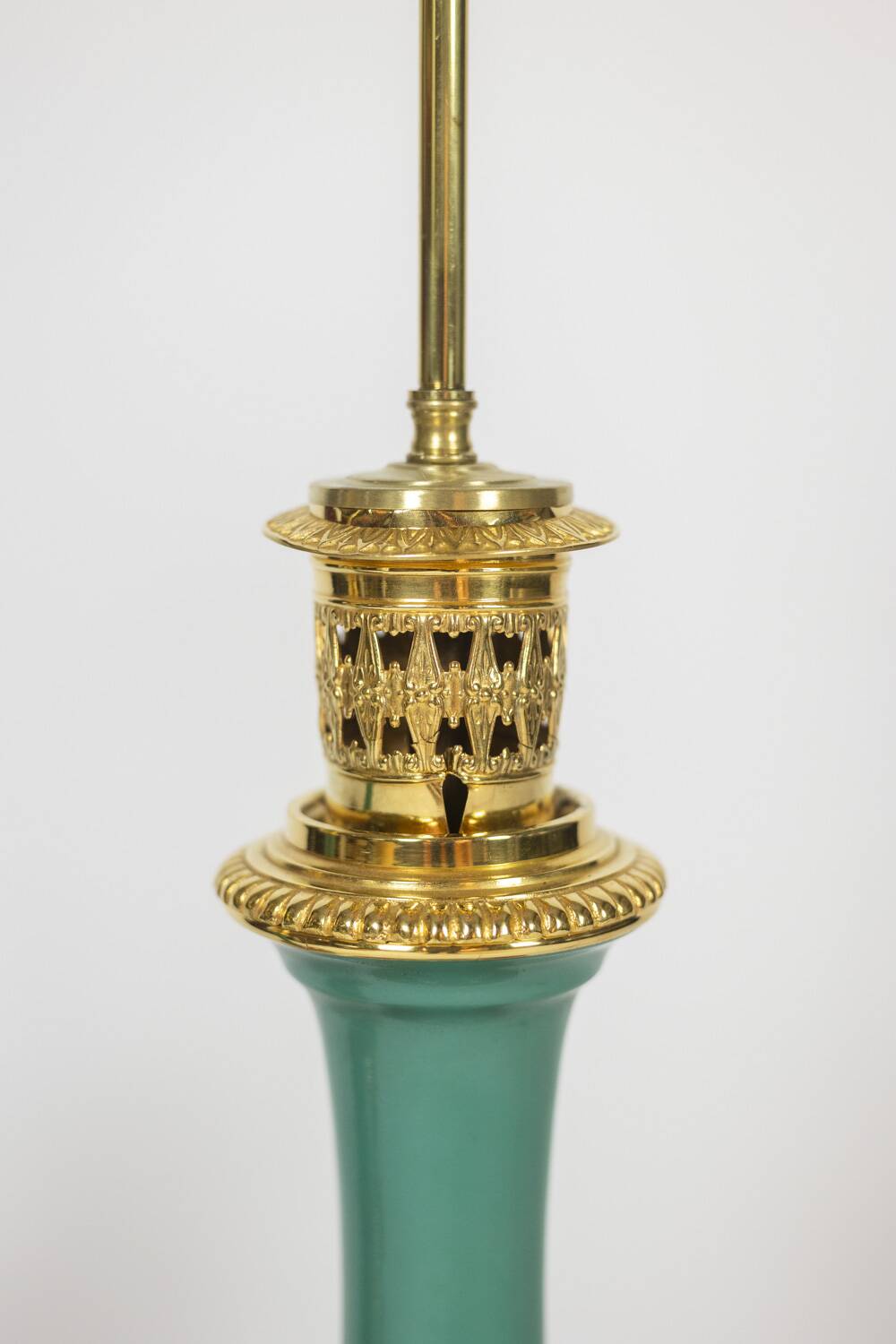 Pair of Paris porcelain and gilt bronze lamps. Circa 1850.