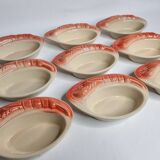Set of 9 Vintage "Crayfish" Ceramic Bowls, "Charles Amand"