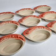 Set of 9 Vintage "Crayfish" Ceramic Bowls, "Charles Amand"