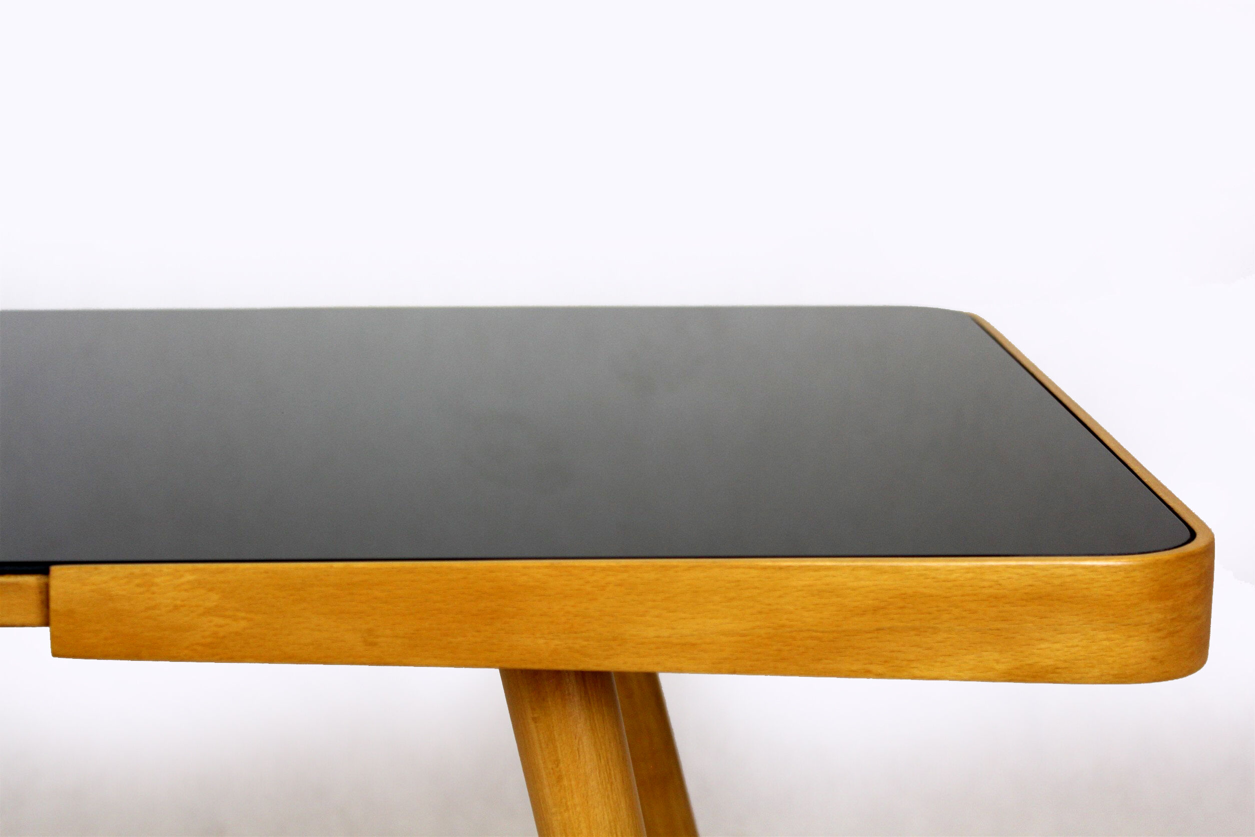 Coffee Table with Black Glass Top by Jiří Jiroutek for Cesky Nabytek, 1960s