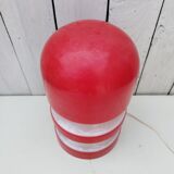Opaline bedside lamp red and white 60's