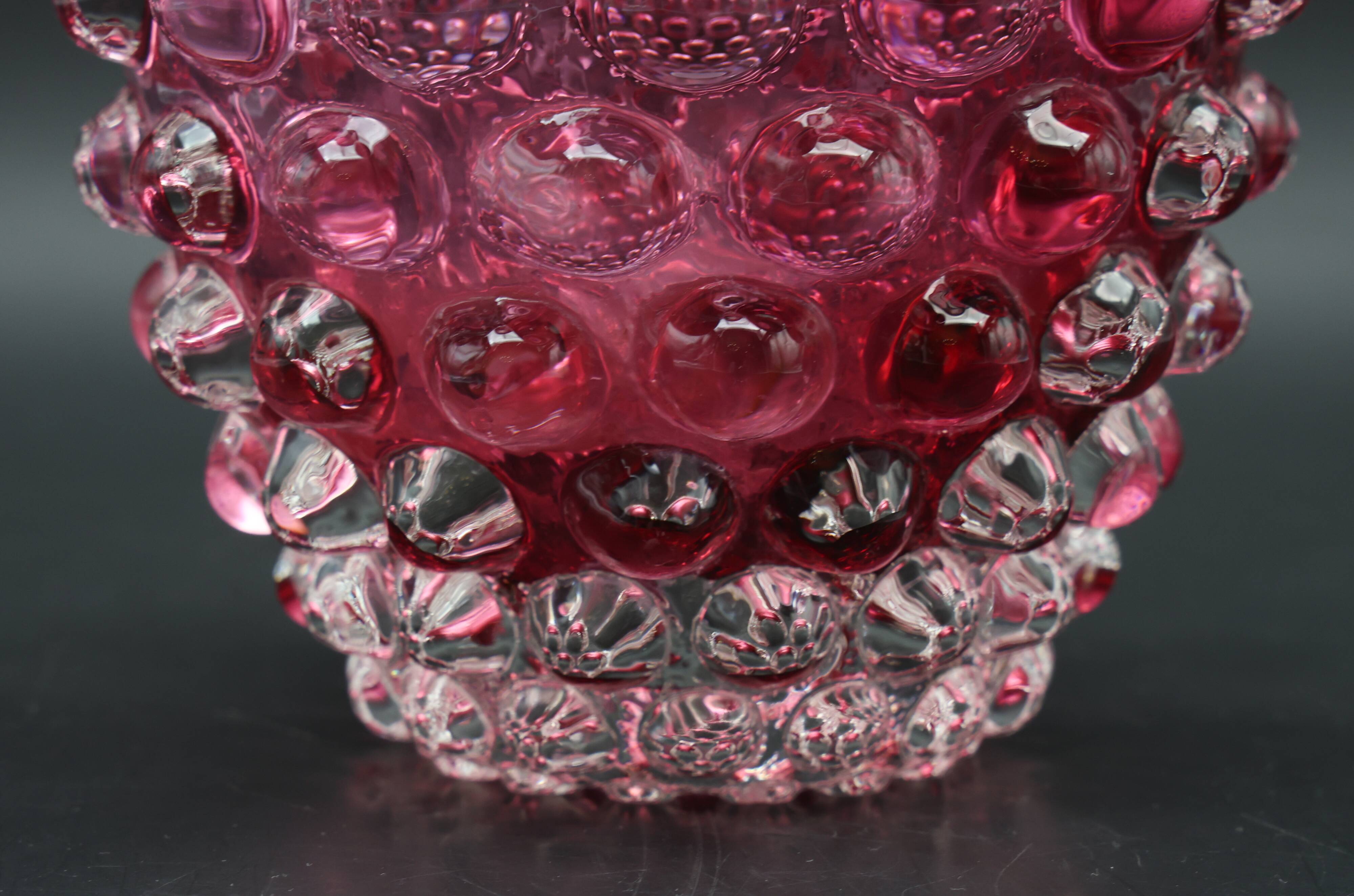 Extraordinary Pink Barovier e Toso Bugnato Vase