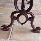 Bistrot table marble brown burgundy cast iron base