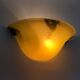 Pair of half-moon wall sconces in yellow glass paste and glass. Year 80 90