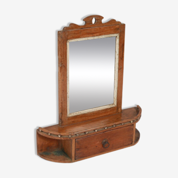 Miroir de barbier art deco piece d'origine Inde 47x13x54cm