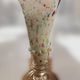 Opaline blown glass cornucopia vase – multicoloured inclusions – Murano style