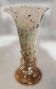 Opaline blown glass cornucopia vase – multicoloured inclusions – Murano style
