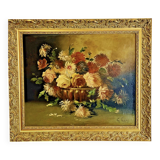 Oil on canvas still life by G. Lamy (19th-20th century)