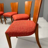Set of Four H-214 Chairs by Jindřich Halabala, Walnut, 1950s